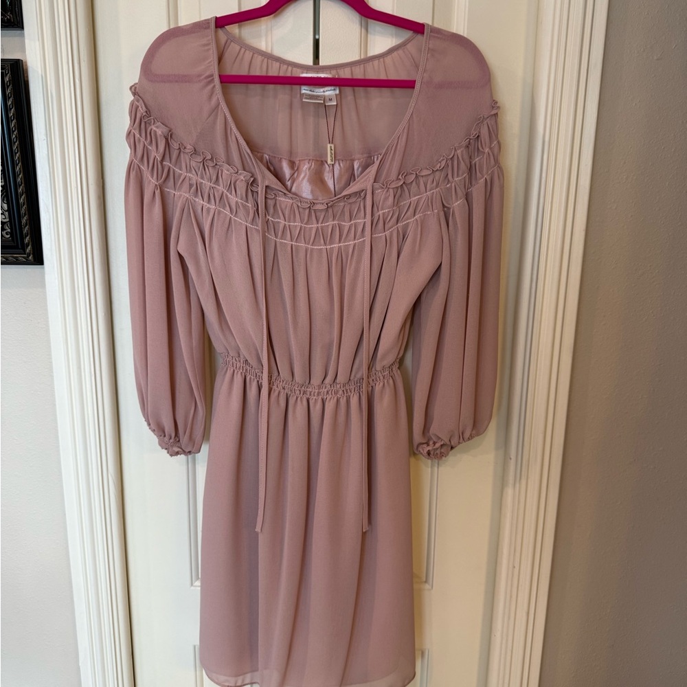 Chic Long Sleeve Mauve Dress